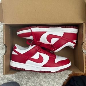 Red nike dunk lows